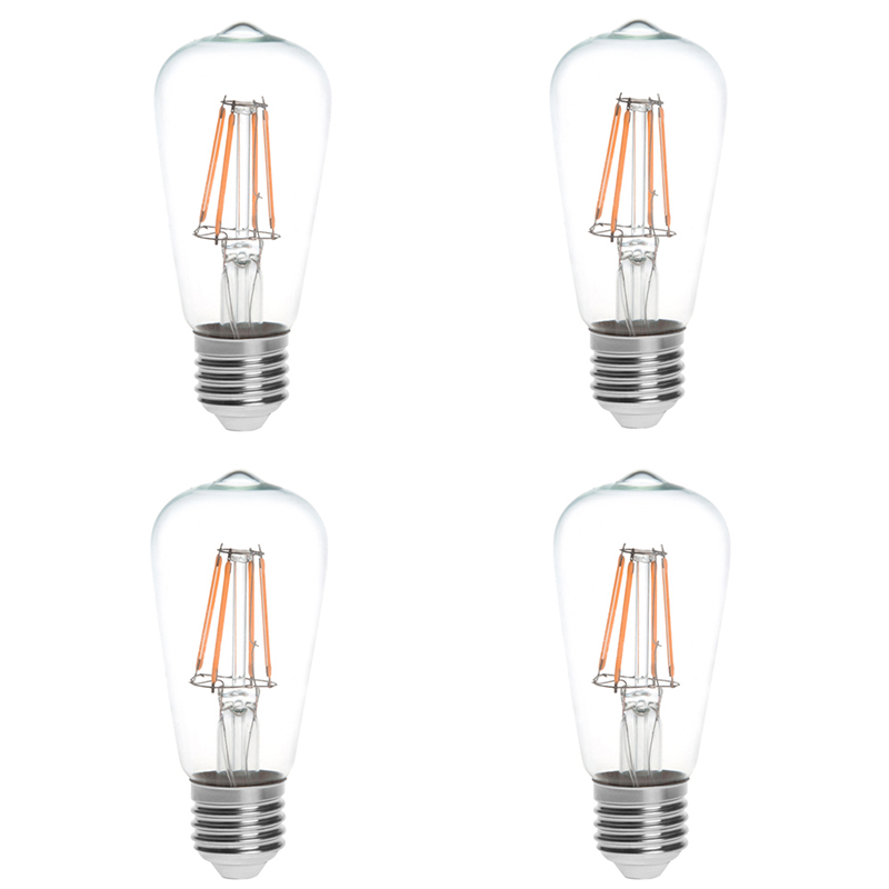 ST15 E26/E27 4W LED Vintage starožitná filamentová žárovka, ekvivalent 40W, 4 kusy, AC100-130V nebo 220-240V