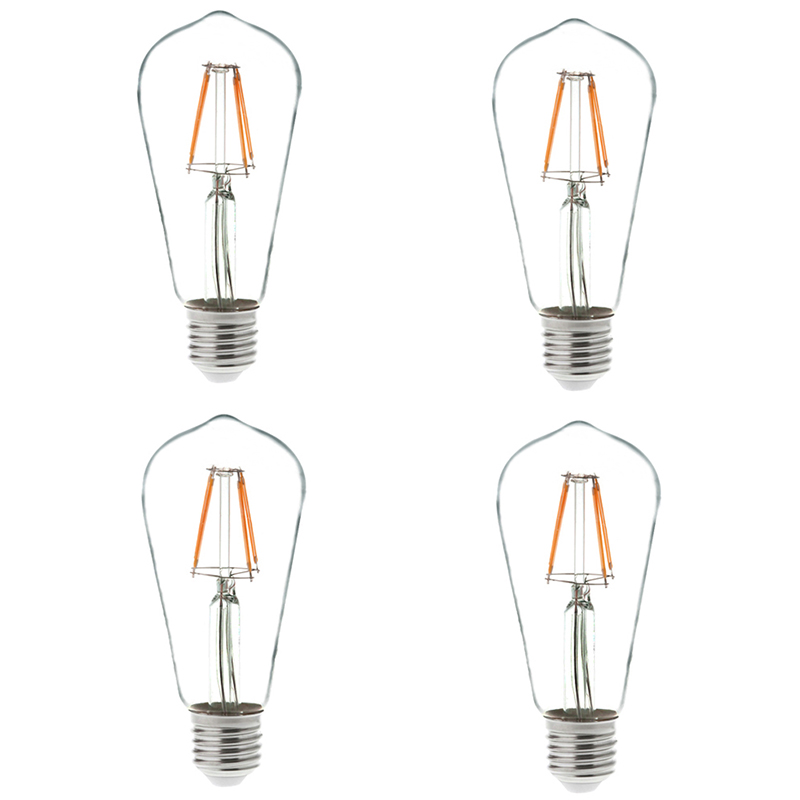 ST18 E26/E27 4 W LED-Glühbirne im Vintage-Stil, antik, 40 W-Äquivalent, 4er-Pack, AC100–130 V oder 220–240 V