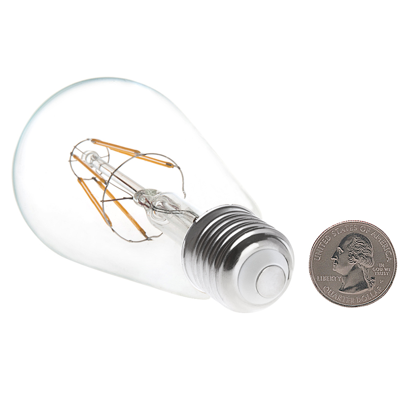 ST18 E26/E27 6W LED Vintage Antik Glühfaden Glühbirne, 60W Äquivalent, 4er Pack