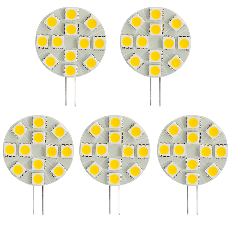 AC10-18V/DC10-30V, Side Pin JC G4 LED-Glühbirne, 2.4 Watt, 20-W-Äquivalent, 5er-Pack