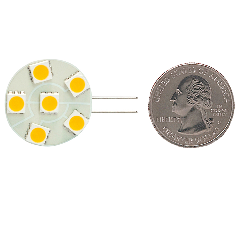 AC10-18V/DC10-30V, Side Pin T3 JC G4 LED-Glühbirne, 1.2 Watt, 10-W-Äquivalent, 5er-Pack AC10-18V/DC10-30V, Side Pin T3 JC G4 LED-Glühbirne, 1.2 Watt, 10-W-Äquivalent, 5er-Pack