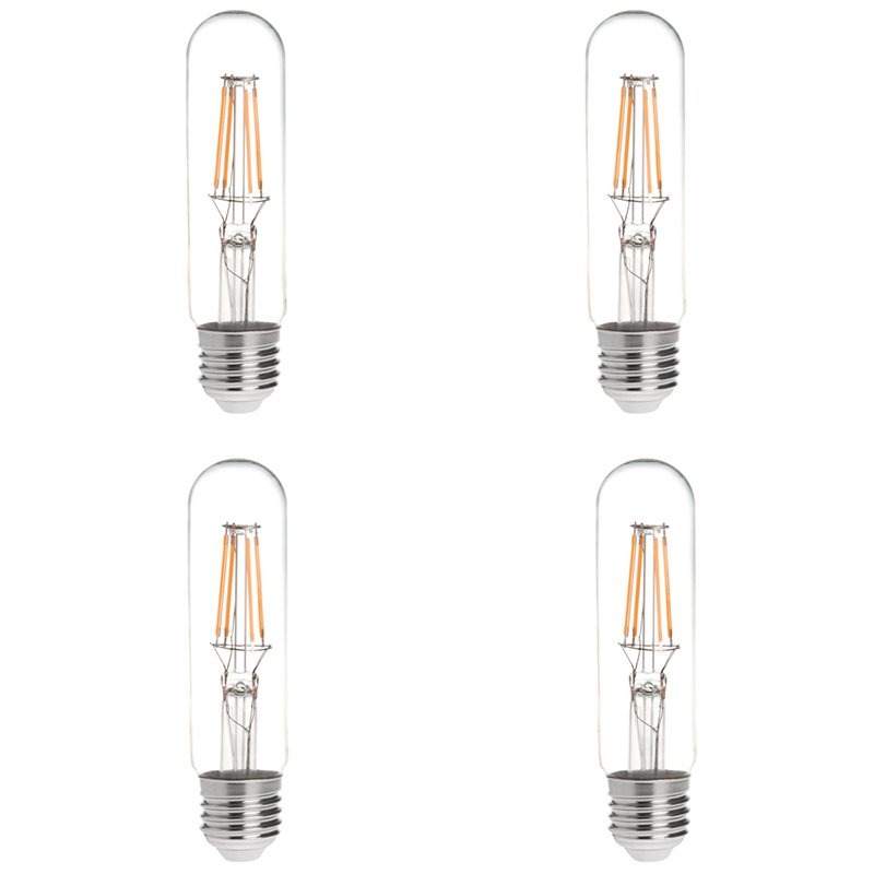 T10 E26/E27 4W LED Vintage Antik-Glühfaden-Glühbirne, 40W-Äquivalent, 4er-Pack