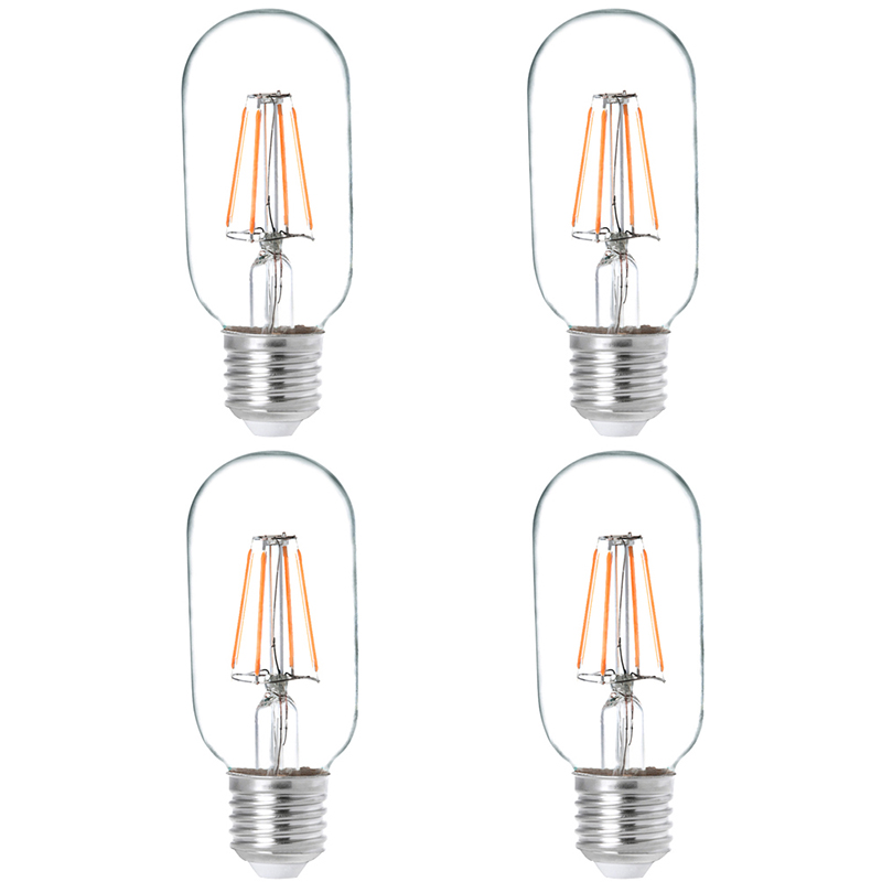 T45 E26/E27 4W LED Vintage Antik-Glühfaden-Glühbirne, 40W-Äquivalent, 4er-Pack