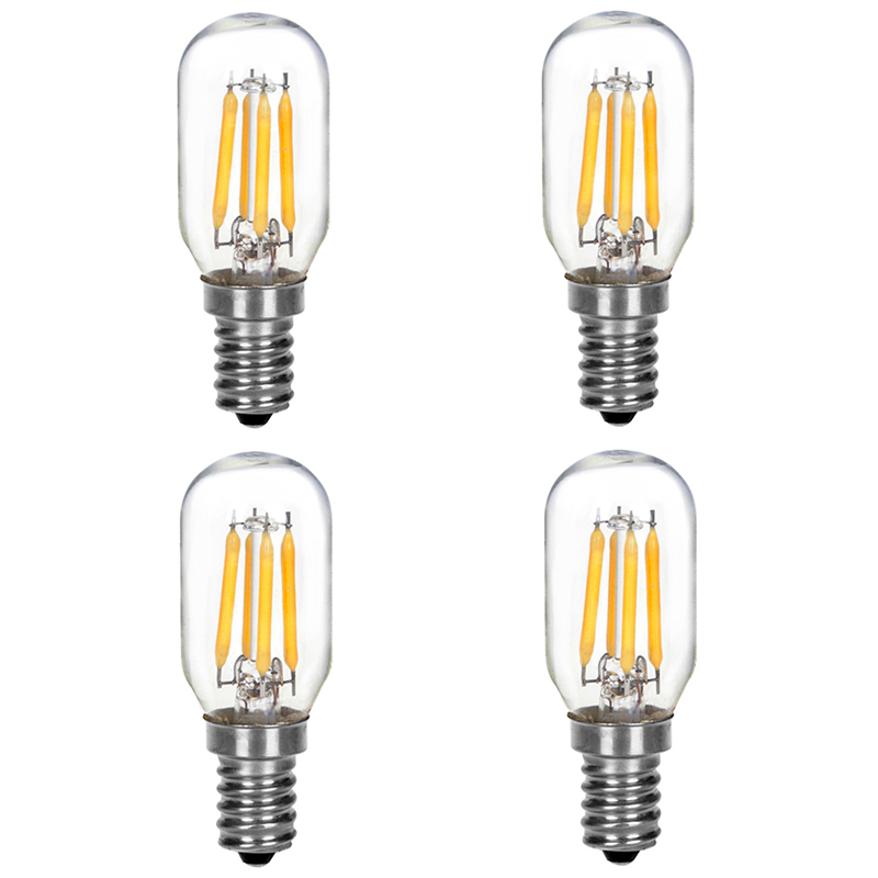 T22 E12 svícnová patice 2W LED Vintage starožitná žárovka s vláknem, ekvivalent 25W, 4 balení