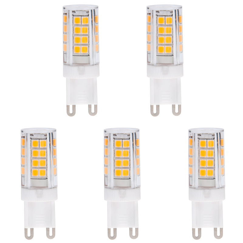 AC100–130 V/220–240 V, T4-G9-LED-Glühbirne, 3.5 Watt, 40-W-Äquivalent, 5er-Pack AC100–130 V/220–240 V, T4-G9-LED-Glühbirne, 3.5 Watt, 40-W-Äquivalent, 5er-Pack