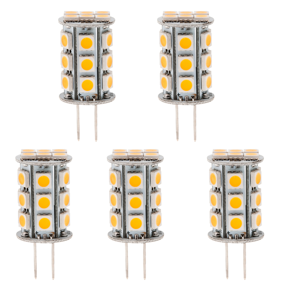 AC/DC12V, T4 GY6.35 LED-Glühbirne, 3.5 Watt, 30–35 W Äquivalent, 5er-Pack