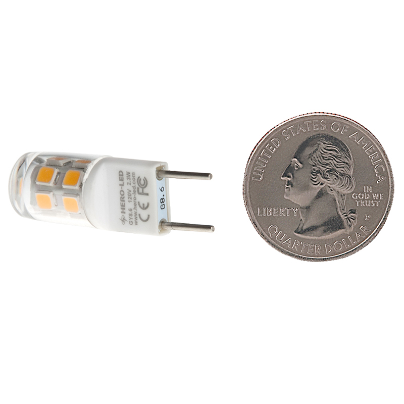 AC100-130V, T4 GY8.6 LED-Glühbirne, 2.3 Watt, 20-W-Äquivalent, 5er-Pack AC100-130V, T4 GY8.6 LED-Glühbirne, 2.3 Watt, 20-W-Äquivalent, 5er-Pack
