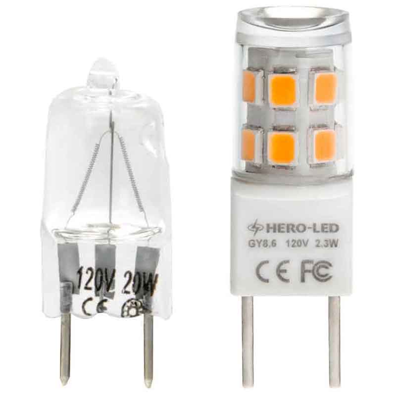 AC100-130V, T4 GY8.6 LED-Glühbirne, 2.3 Watt, 20-W-Äquivalent, 5er-Pack AC100-130V, T4 GY8.6 LED-Glühbirne, 2.3 Watt, 20-W-Äquivalent, 5er-Pack