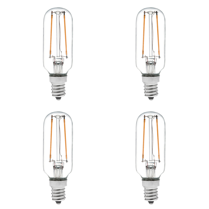 T8 E12 2W LED Vintage Antik-Glühfaden-Glühbirne, 25W-Äquivalent, 4er-Pack