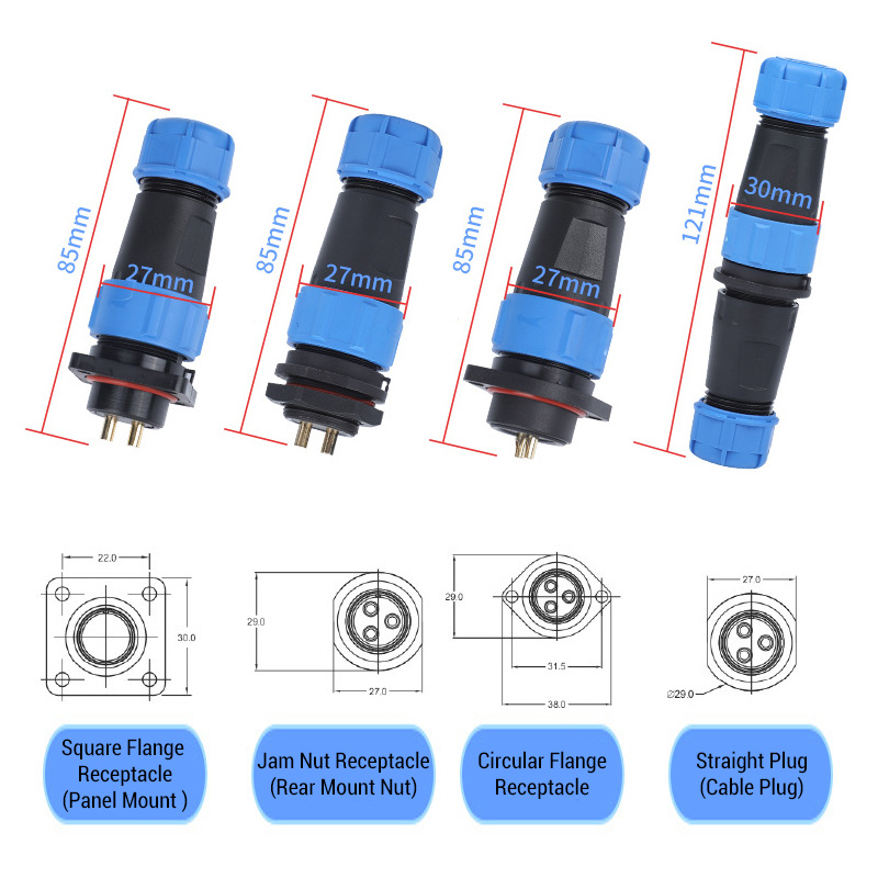 SP21 Aviation Grade Waterproof Plug Connectors SP21 Aviation Grade Waterproof Plug Connectors