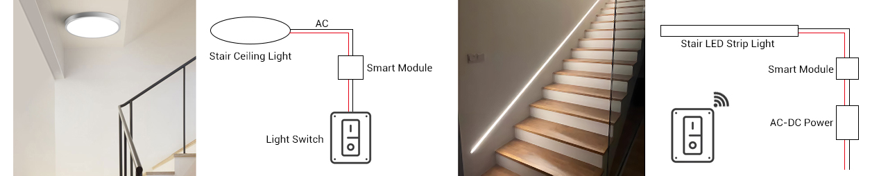 Switch Control Stairs Lights Via Wall Panels (Wiring)
