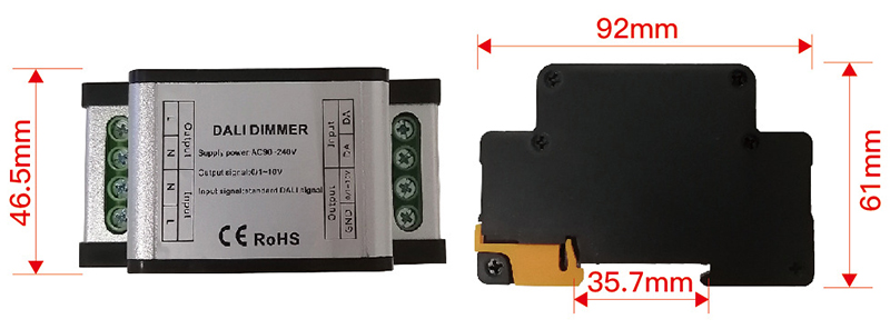 DL108 Rail Type DALI Turn to 0/1-10V Dimmer, Rail controller
