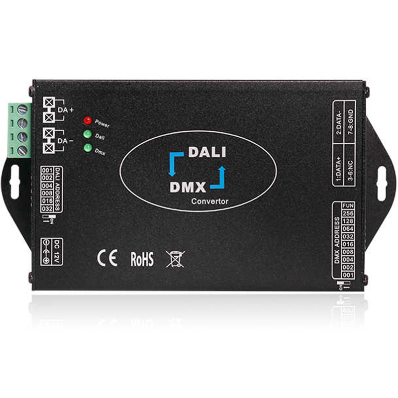 DL113 DC12V-24V DALI-DMX512 převodník, LED DMX ovladač stmívání DL113 DC12V-24V DALI-DMX512 převodník, LED DMX ovladač stmívání