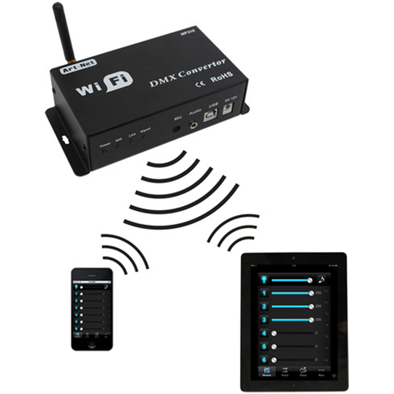 WF310 DC12V WiFi-DMX vodotěsný konvertor, DMX512 Nízkonapěťový spínač ovládání stmívání WiFi WF310 DC12V WiFi-DMX vodotěsný konvertor, DMX512 Nízkonapěťový spínač ovládání stmívání WiFi