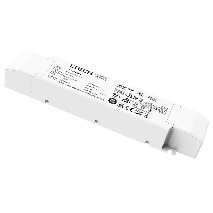 LM-36-24-G1T2 36W 24VDC triakový ovladač LED stmívání LM-36-24-G1T2 36W 24VDC triakový ovladač LED stmívání