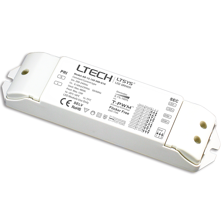 Intelligenter LED-Treiber, 15 W, 150–500 mA (200–240 VAC), AD-15-150-500-G1A