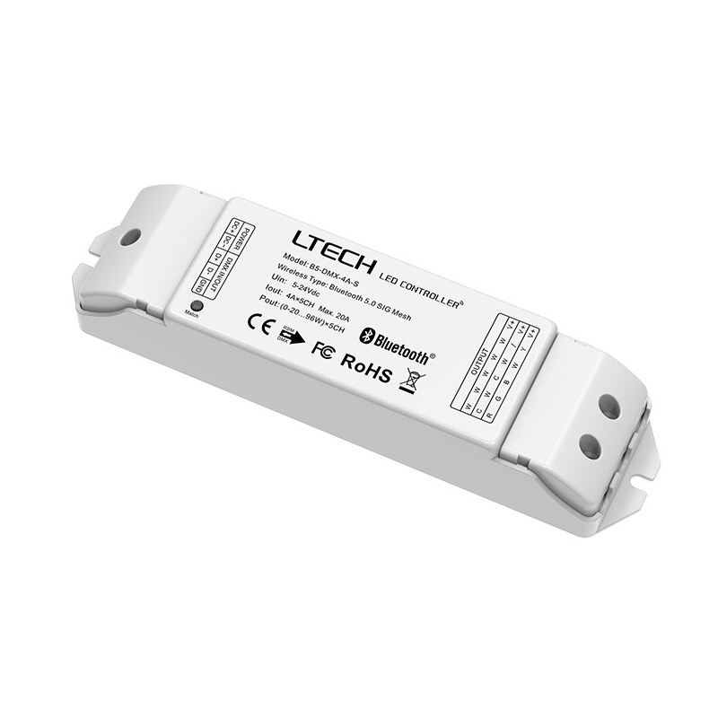 B5-DMX-4A-S 5CH LED pásek bezdrátový Bluetooth DMX ovladač B5-DMX-4A-S 5CH LED pásek bezdrátový Bluetooth DMX ovladač