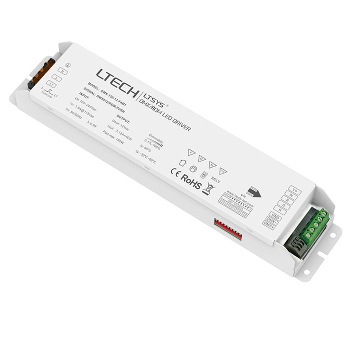 DMX-150-12-F4M1 150W 12VDC CV DMX LED inteligentní ovladač DMX-150-12-F4M1 150W 12VDC CV DMX LED inteligentní ovladač