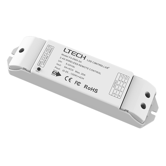 LED bezdrátový a drátový ovladač F4-DMX-5A LED bezdrátový a drátový ovladač F4-DMX-5A