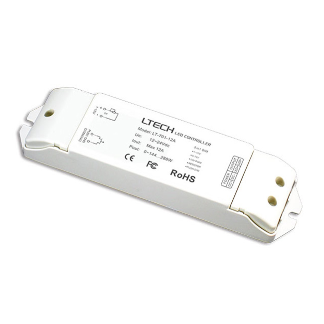 LT-701-12A DC12V~DC24V 12A 1CH snadný vysoce technický stmívací ovladač použitý pro dočasnou pódiovou show, LED pásková světla
