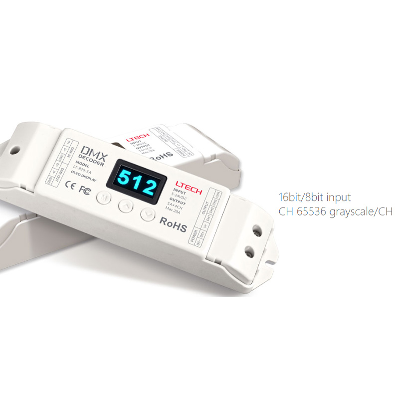 4CH 20A CV RGB RGBW DMX Decoder LT-820-5A für CT RGBW LED-Streifenlichter 4CH 20A CV RGB RGBW DMX Decoder LT-820-5A für CT RGBW LED-Streifenlichter