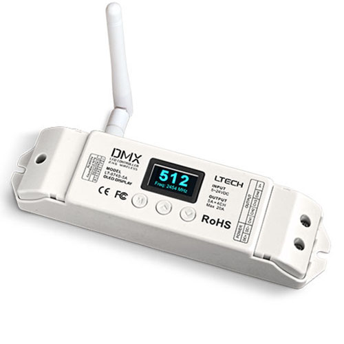 4CH bezdrátový CV DMX dekodér LT-874S-5A