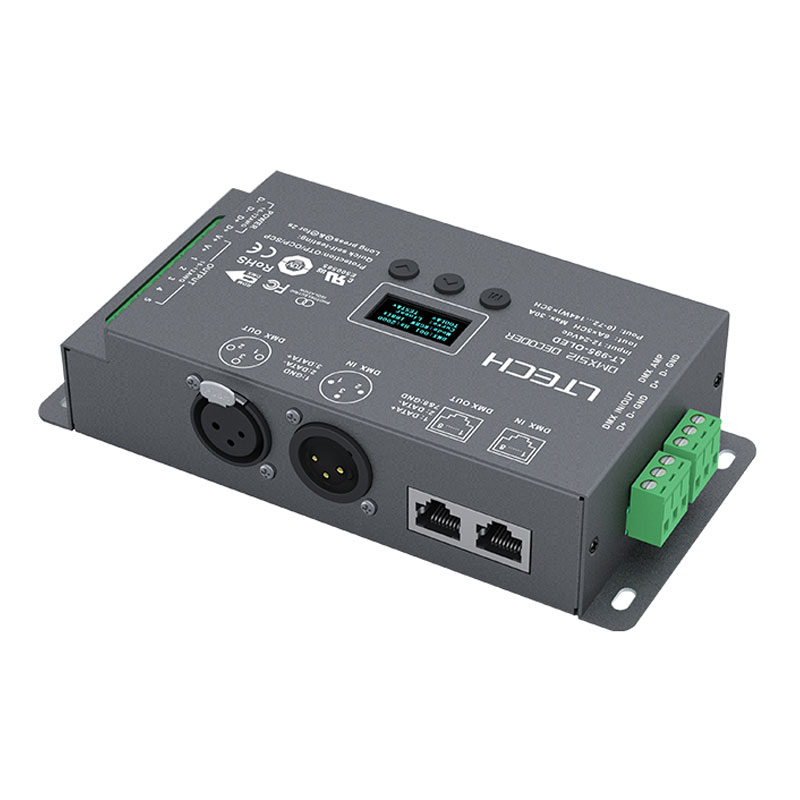 DC12V~DC24V,720W,5CH CV DMX dekodér LT-995-OLED DC12V~DC24V,720W,5CH CV DMX dekodér LT-995-OLED