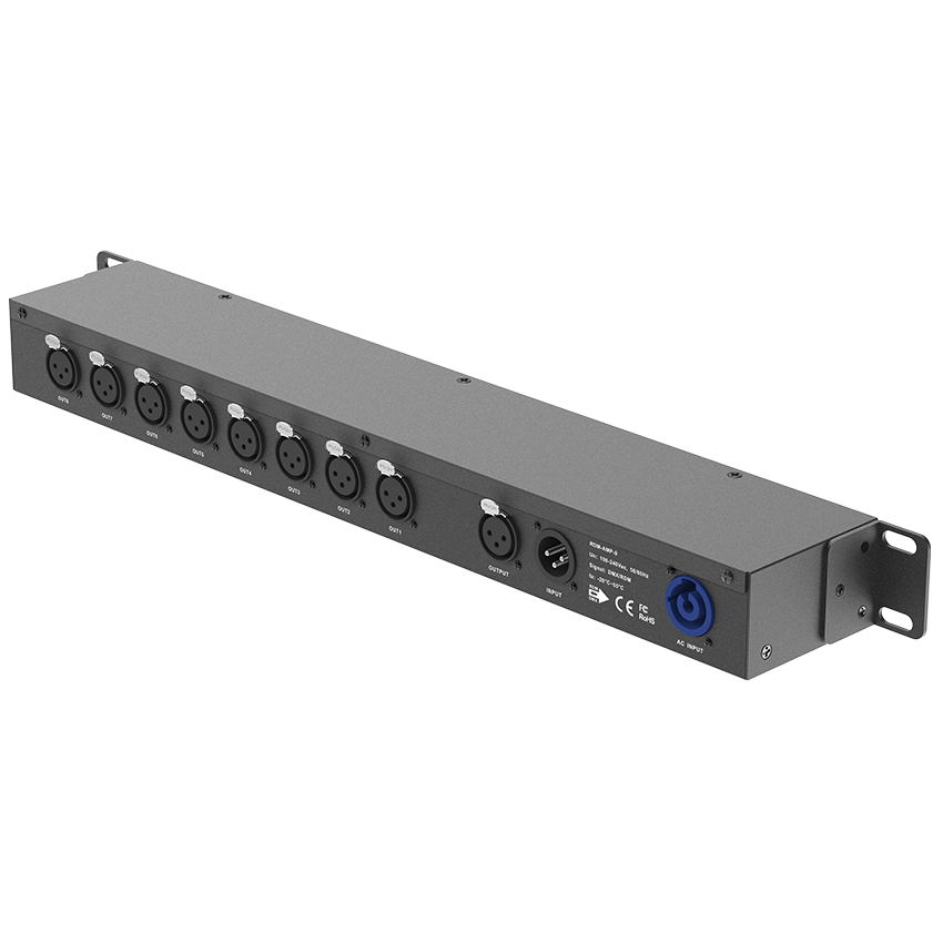RDM-AMP-8 Tenký 8kanálový zesilovač signálu DMX512 RDM RDM-AMP-8 Tenký 8kanálový zesilovač signálu DMX512 RDM