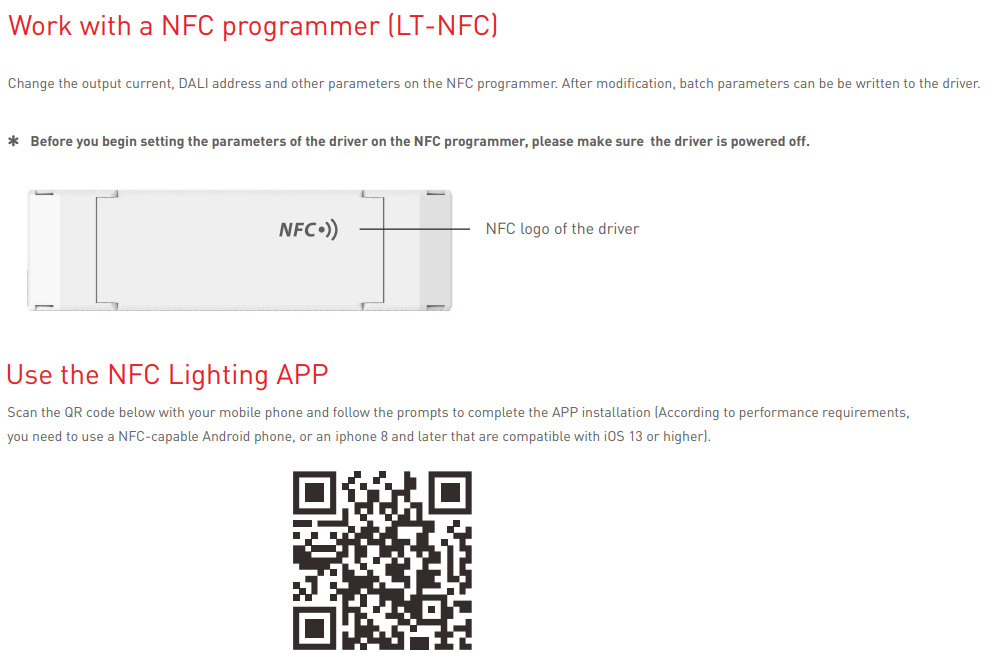 Ltech NFC CC Dimmable DALI LED Driver