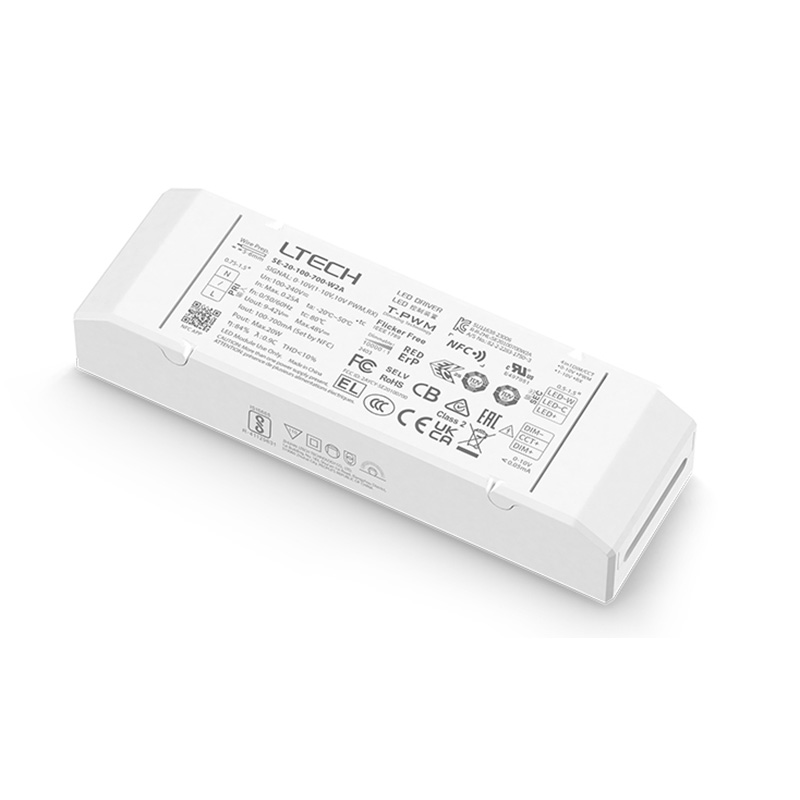 SE-20-100-700-W2A 100 až 700 mA CC NFC laditelný bílý ovladač LED SE-20-100-700-W2A 100 až 700 mA CC NFC laditelný bílý ovladač LED
