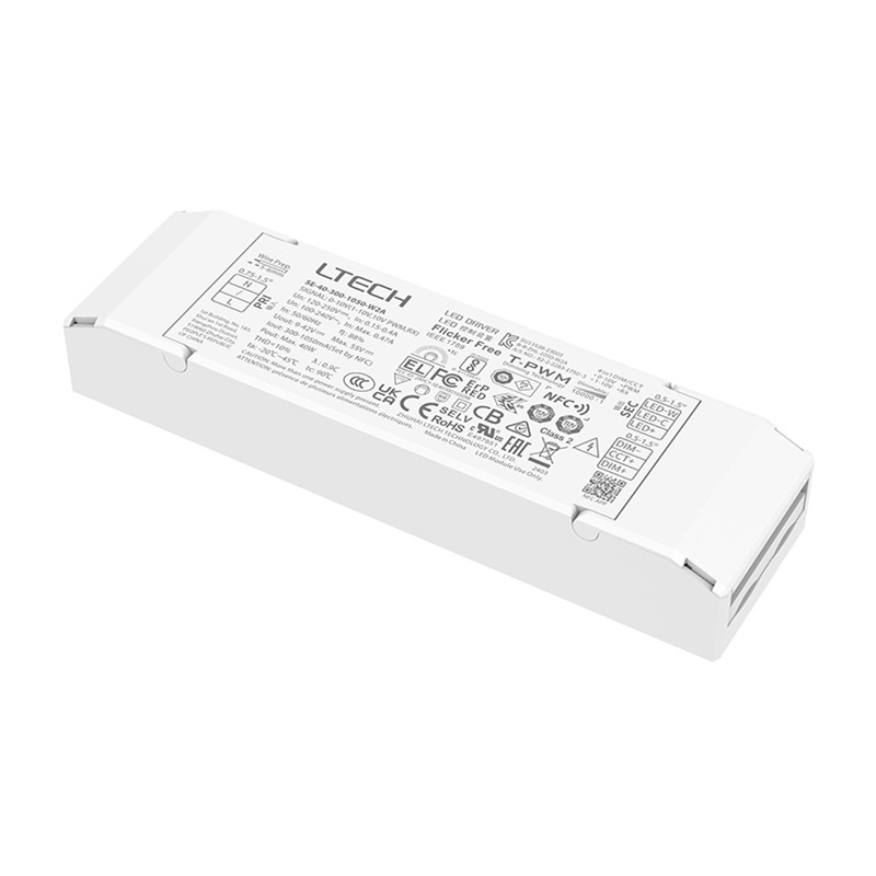 SE-40-300-1050-W2A 300 až 1050 mA NFC CC laditelný bílý ovladač LED SE-40-300-1050-W2A 300 až 1050 mA NFC CC laditelný bílý ovladač LED