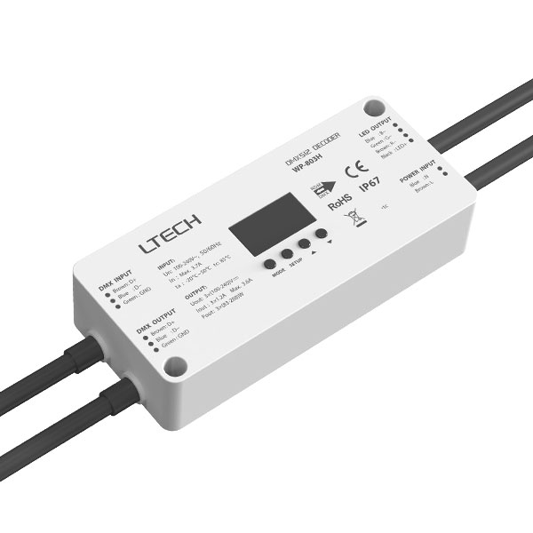 WP-803H 3CH vysokonapěťový LED DMX512 RDM dekodér venkovní WP-803H 3CH vysokonapěťový LED DMX512 RDM dekodér venkovní