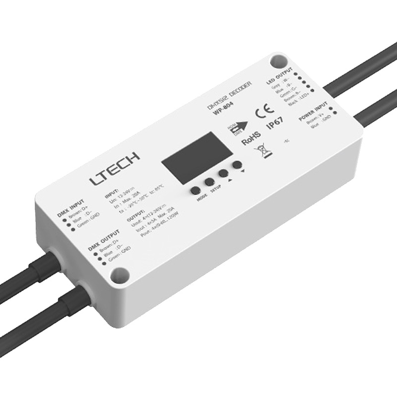 WP-804 Vodotěsný IP67 4CH DMX RDM LED dekodér WP-804 Vodotěsný IP67 4CH DMX RDM LED dekodér