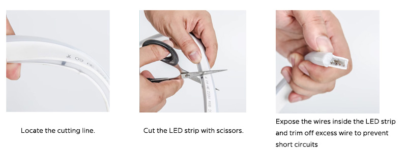 Instrukce k stříhání neonových LED pásků 1