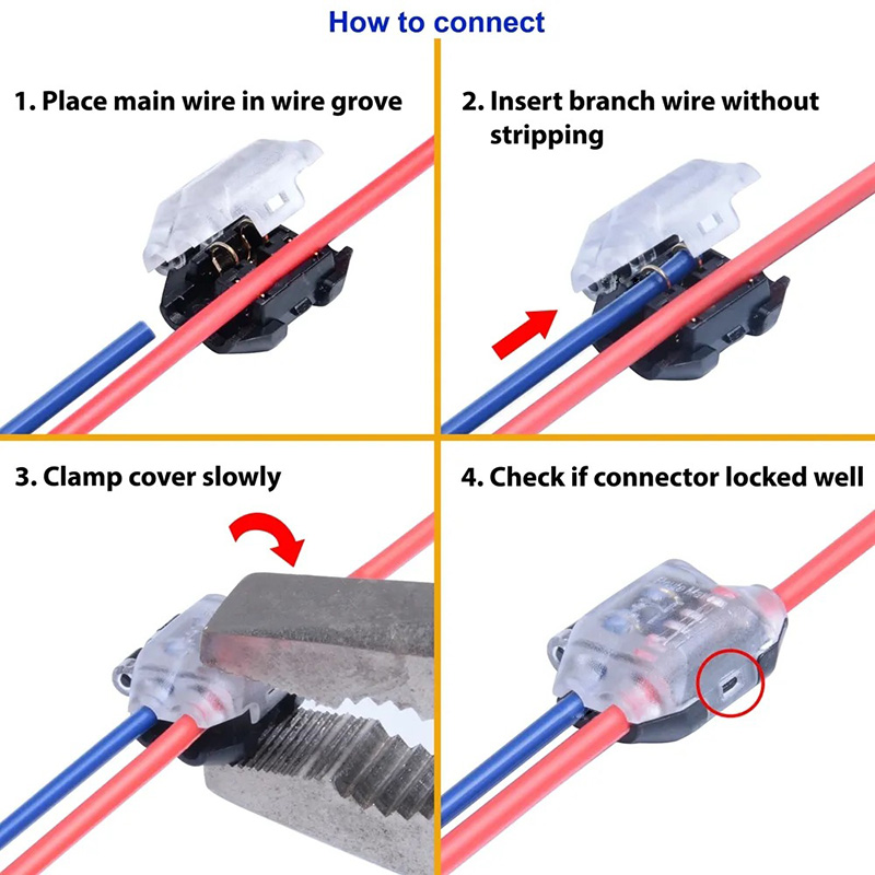 Y Shape 2 to 1 Wire Splice Connector, 20 to 22 Gauge, 10A Max