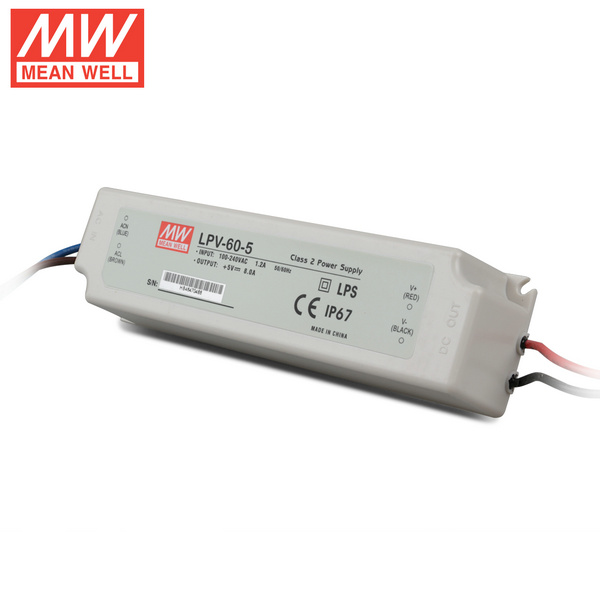 Mean Well LPV-60-5 DC5V 60Watt 12A Certifikace UL AC110-220V spínaný napájecí zdroj pro osvětlení LED pásků Mean Well LPV-60-5 DC5V 60Watt 12A Certifikace UL AC110-220V spínaný napájecí zdroj pro osvětlení LED pásků