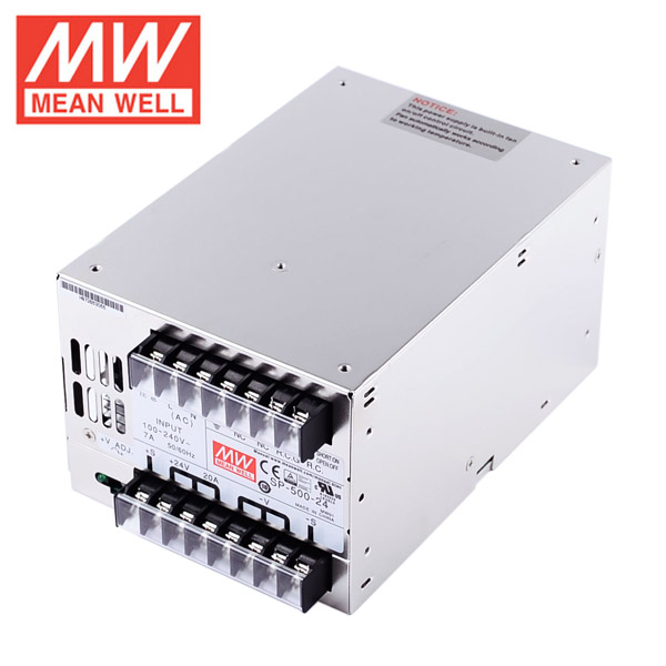 Mean Well SP-500-24 DC24V 500Watt 21A UL-Zertifizierung AC110-220 Volt Schaltnetzteil für LED-Streifenbeleuchtung