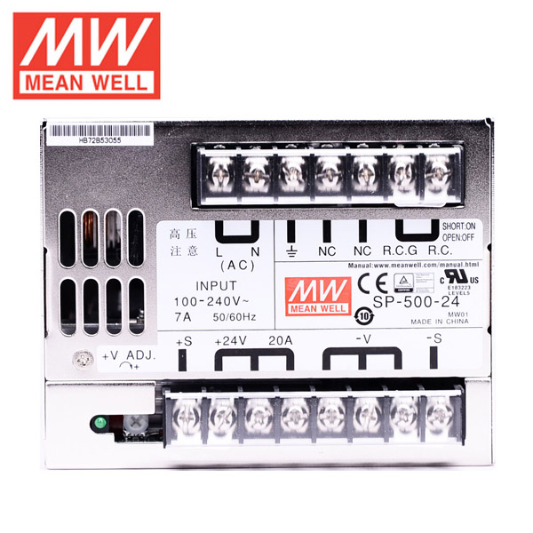 Mean Well SP-500-24 DC24V 500Watt 21A Certifikace UL AC110-220V spínaný napájecí zdroj pro osvětlení LED pásků Mean Well SP-500-24 DC24V 500Watt 21A Certifikace UL AC110-220V spínaný napájecí zdroj pro osvětlení LED pásků