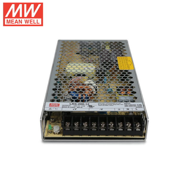 Mean Well LRS-200-12 DC12V 200Watt 16.5A Certifikace UL AC110-220V spínaný napájecí zdroj pro osvětlení LED pásků Mean Well LRS-200-12 DC12V 200Watt 16.5A Certifikace UL AC110-220V spínaný napájecí zdroj pro osvětlení LED pásků