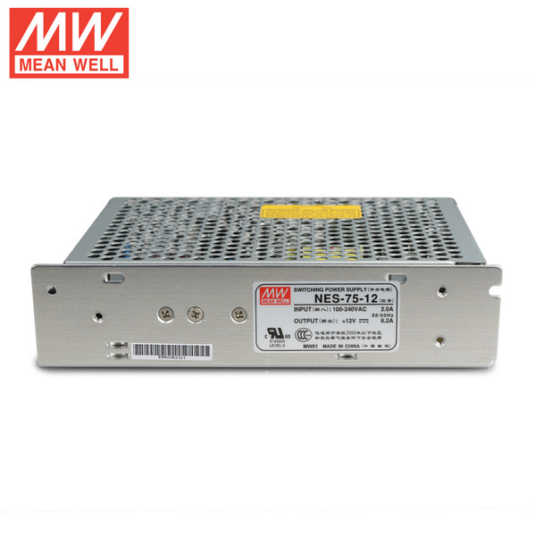 Mean Well NES-75-12 DC12V 75Watt 6.5A Certifikace UL AC110-220V spínaný napájecí zdroj pro osvětlení LED pásků Mean Well NES-75-12 DC12V 75Watt 6.5A Certifikace UL AC110-220V spínaný napájecí zdroj pro osvětlení LED pásků