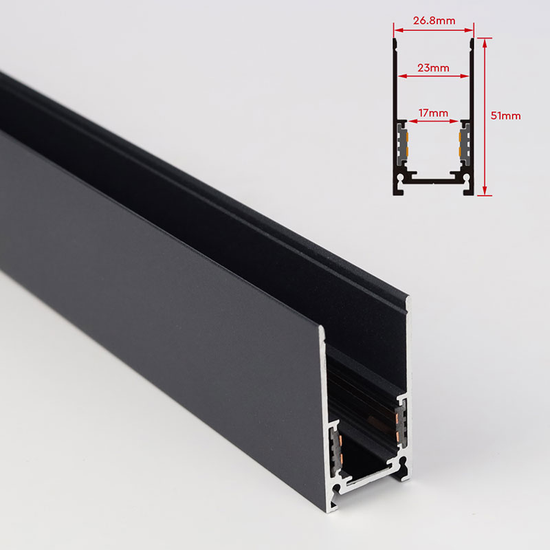 AM-MR-20S15B 1m/3.28ft 20 Style Surface Mounted Black Aluminum Magnetic Rail