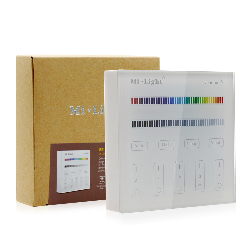 B3 4zónový RGB/RGBW inteligentní panelový dálkový ovladač pro RGB/RGBW LED pásková světla
