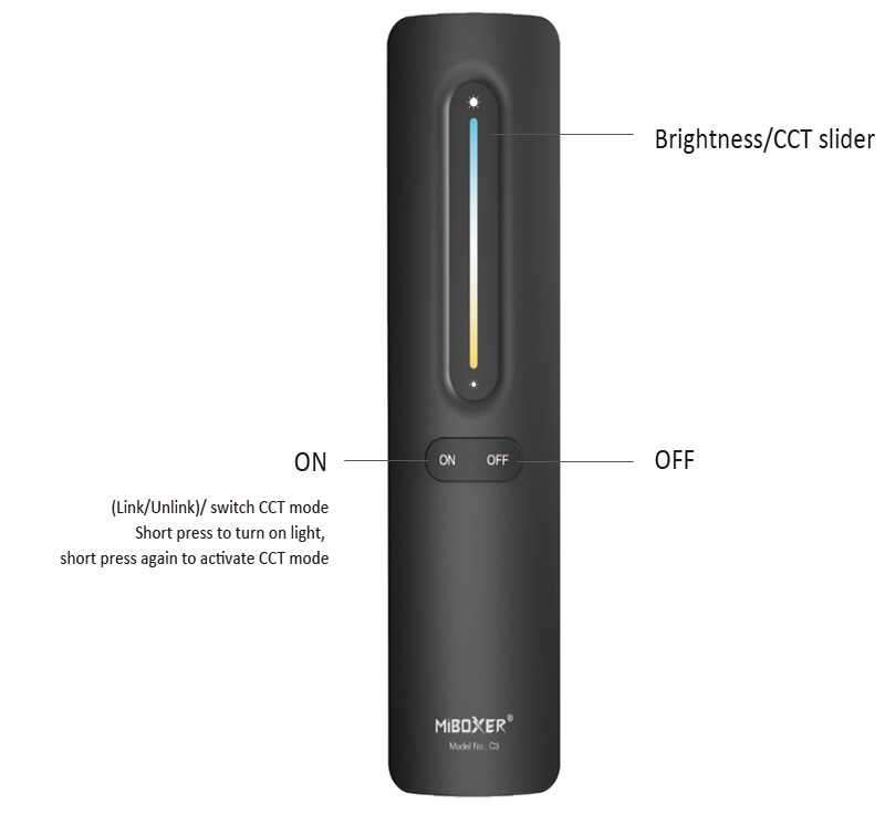 C3 RF CCT LED-Streifen Kabelloser Dimmer Handfernbedienungsanzeige