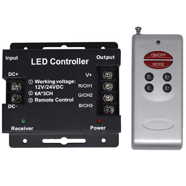 DC12-24V RGB ovladač 6Key RF Remoto Pro LED páskové světlo Osvětlení domácí budovy