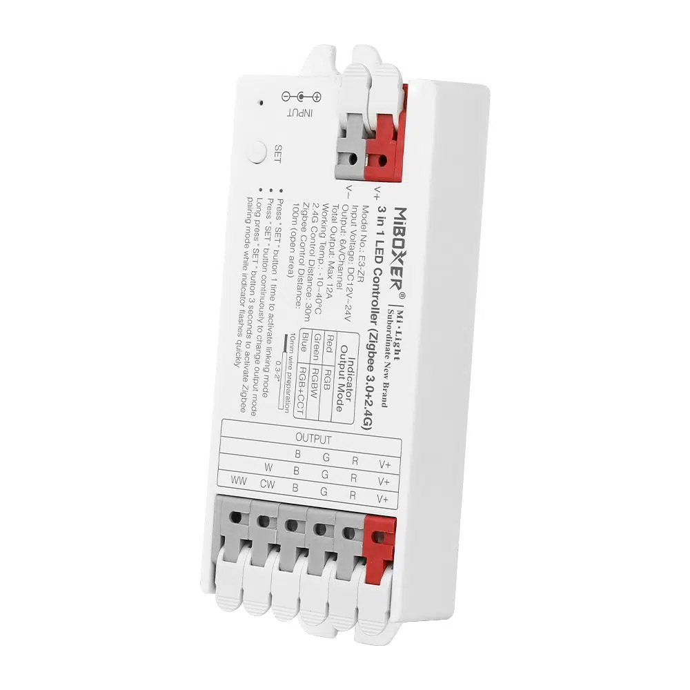E3-ZR RF 2.4G RGB RGBW RGBCCT Zigbee 3.0 ovladač LED pásku měnící barvu E3-ZR RF 2.4G RGB RGBW RGBCCT Zigbee 3.0 ovladač LED pásku měnící barvu