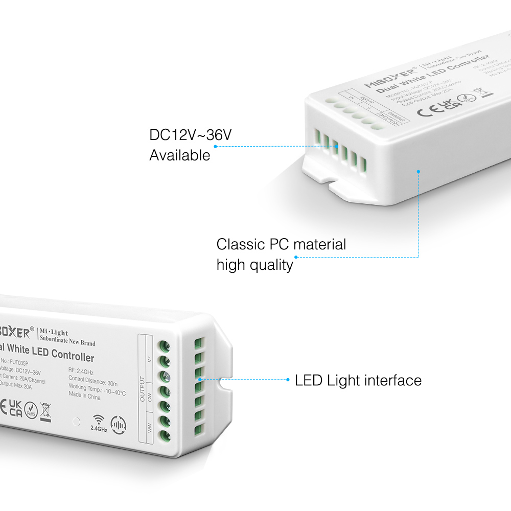 FUT035P CCT Dual White LED Controller - 20A High Current Output FUT035P CCT Dual White LED Controller - 20A High Current Output