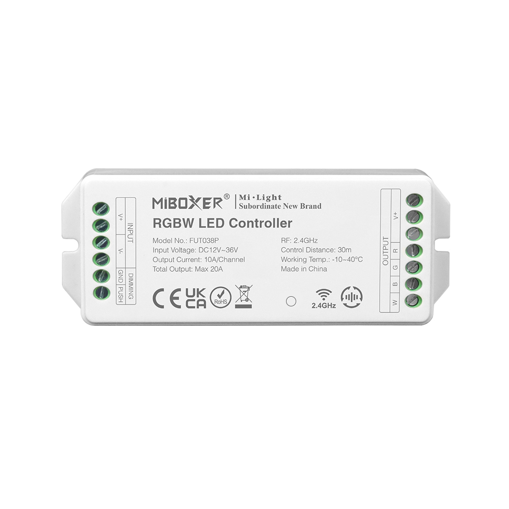 FUT038P RF RGBW LED Controller - 20A High Current Output FUT038P RF RGBW LED Controller - 20A High Current Output