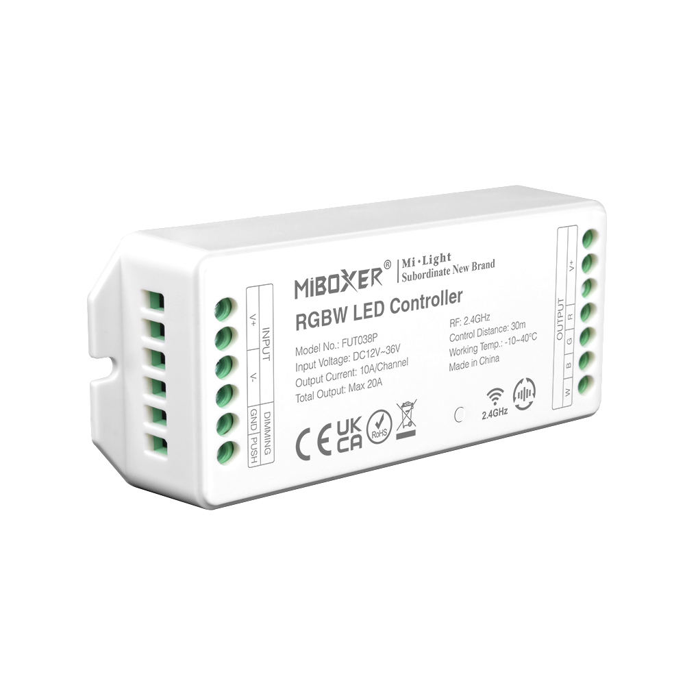 FUT038P RF RGBW LED Controller - 20A High Current Output FUT038P RF RGBW LED Controller - 20A High Current Output