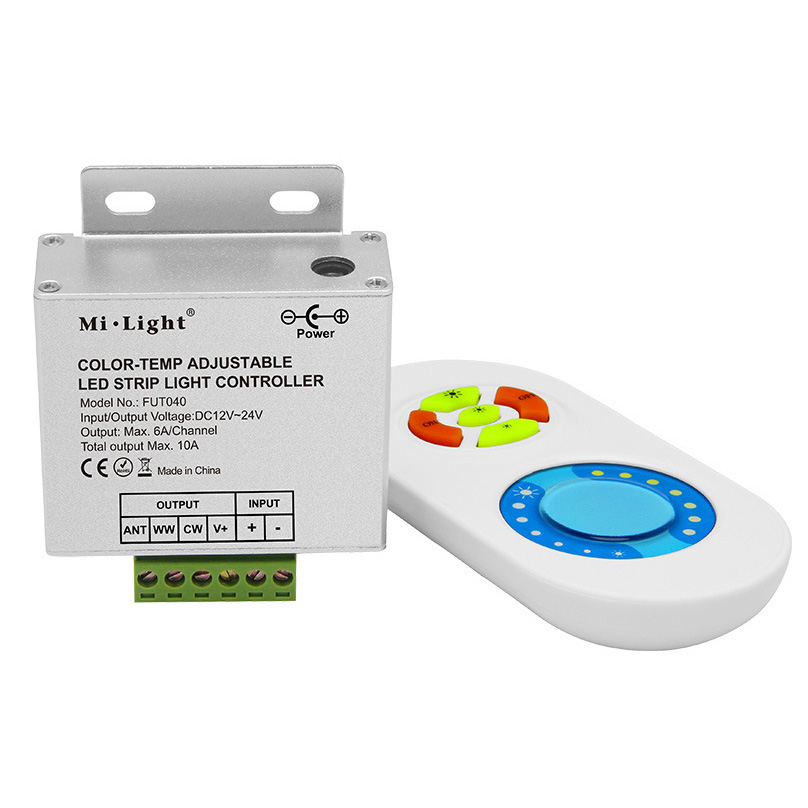 FUT040 433MHz Dual White LED Strip Controller Pro sadu osvětlení s bílým LED páskem
