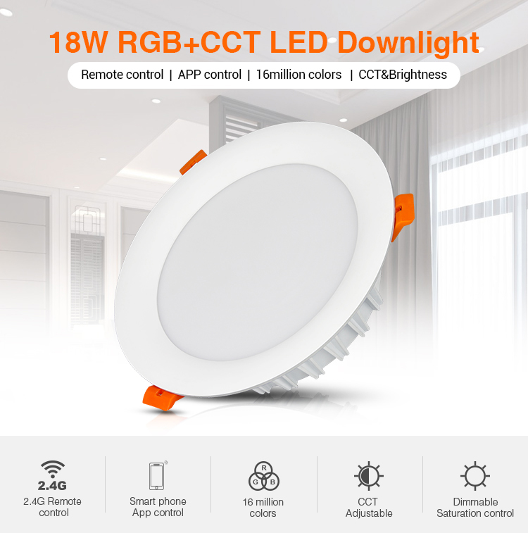 18W RGB+CCT LED Downlight FUT065 18W RGB+CCT LED Downlight FUT065